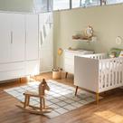 Kit Quarto Infantil Theo - Berço + Cômoda + Guarda-Roupa 3 Portas - Branco