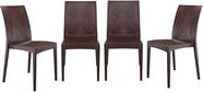 Kit quatro cadeiras rattan marrom