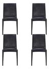 Kit quatro cadeiras rattan preto