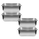 Kit Quatro Cubas Gastronomica Padrão Gn 1/1 150mm Inox Com Alça e Tampa Weck