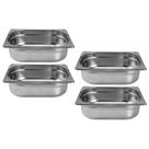 Kit Quatro Cubas Gastronomica Padrão Gn 1/2 100mm Inox com Alça Com tampa Weck