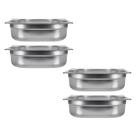 Kit Quatro Cubas Gastronomica Padrão Gn 1/2 100mm Inox sem Alça com Tampa Weck