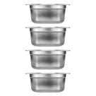 Kit Quatro Cubas Gastronomica Padrão Gn 1/2 150mm Inox sem Alça com tampa Weck