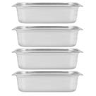 Kit Quatro Cubas Gastronomica Padrão Gn 1/4 100mm Inox sem Alça Weck