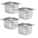 Kit Quatro Cubas Gastronomica Padrão Gn 1/6 100mm Inox sem Alça Weck