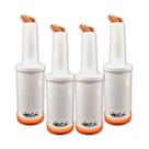 Kit Quatro Garrafas Store'n Pour 1 Litro Laranja Weck Kit Quatro Garrafas Store'n Pour 1 Litro Laranja Weck