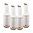 Kit Quatro Garrafas Store'n Pour 1 Litro Marrom Weck