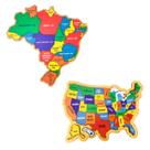 Kit Quebra-cabeça Mapa do Brasil e do EUA Kit Quebra-cabeça Mapa do Brasil e do EUA