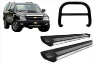 Kit Quebra Mato Barra Estribo Personaliz Preto Para Blazer