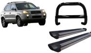 Kit Quebra Mato C/Barra Estribo Personalizado Preto Tucson até 2016