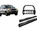 Kit Quebra Mato C/Chapa Estribo Oval Preto Tucson até 2016