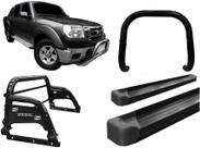 Kit Quebra Mato Estribo AL Santo Antônio H3 Ranger 97/12 Preto