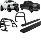 Kit Quebra Mato Estribo CH Santo Antônio Dodge Ram Preto Kit Quebra Mato Estribo CH Santo Antônio Dodge Ram Preto