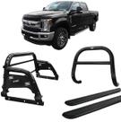 Kit Quebra Mato Estribo CH Santo Antônio H3 F250 C Duplo Preto Kit Quebra Mato Estribo CH Santo Antônio H3 F250 C Duplo Preto
