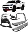 Kit Quebra Mato Estribo CH Santo Antônio H3 Hilux 16/20 Cromado Kit Quebra Mato Estribo CH Santo Antônio H3 Hilux 16/20 Cromado