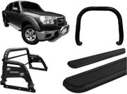 Kit Quebra Mato Estribo CH Santo Antônio H3 Ranger 97/12 Preto