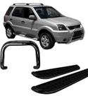 Kit Quebra Mato Estribo Chapa EcoSport 04 a 2007 Preto