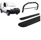 Kit Quebra Mato Estribo Chapa Fiat Doblo Cor Preto