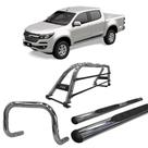 Kit Quebra Mato Estribo Chapa Santo Antônio d S10 12/20 Cromado