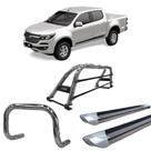 Kit Quebra Mato Estribo Chapa Santo Antônio d S10 12/20 Cromado