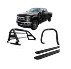 Kit Quebra Mato Estribo Chapa Santo Antônio F250 C Duplo Preto Kit Quebra Mato Estribo Chapa Santo Antônio F250 C Duplo Preto