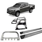 Kit Quebra Mato Estribo Chapa Santo Antônio S10 12/20 Cromado