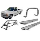Kit Quebra Mato Estribo Chapa Santo Antônio Silverado Cromado