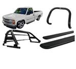 Kit Quebra Mato Estribo Chapa Santo Antônio Silverado Preto