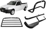 Kit Quebra Mato Estribo Grade Vigia Courier Preto
