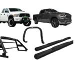 Kit Quebra Mato Estribo Oval Santo Antônio Dodge Ram Preto