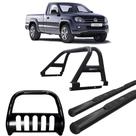 Kit Quebra Mato Estribo Oval Santo Antônio Duplo/Amarok CS Preto