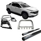 Kit Quebra Mato Estribo Oval Santo Antônio Fiat Toro Cromado
