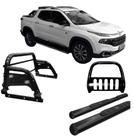 Kit Quebra Mato Estribo Oval Santo Antônio Fiat Toro Preto Kit Quebra Mato Estribo Oval Santo Antônio Fiat Toro Preto