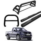 Kit Quebra Mato Estribo Oval Santo Antônio H2/Amarok CS Preto