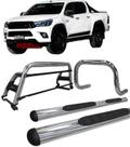 Kit Quebra Mato Estribo Oval Santo Antônio H2 Hilux 16/20 Cromado Kit Quebra Mato Estribo Oval Santo Antônio H2 Hilux 16/20 Cromado