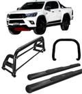 Kit Quebra Mato Estribo Oval Santo Antônio H2 Hilux 16/20 Preto Kit Quebra Mato Estribo Oval Santo Antônio H2 Hilux 16/20 Preto