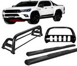 Kit Quebra Mato Estribo Oval Santo Antônio H2 Hilux 16/20 Preto Kit Quebra Mato Estribo Oval Santo Antônio H2 Hilux 16/20 Preto