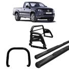 Kit Quebra Mato Estribo Oval Santo Antônio H3/Amarok CS Preto