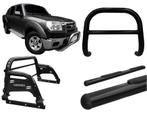 Kit Quebra Mato Estribo Oval Santo Antônio H3 Ranger 97/12 Preto