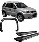 Kit Quebra Mato Estribo Personalizado EcoSport Preto