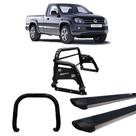 Kit Quebra Mato Estribo Personalizado Fosco Santo Antônio H3 Amarok CS Preto