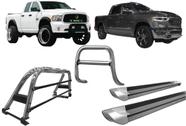 Kit Quebra Mato Estribo Personalizado Santo Antônio Dodge Ram Cromado