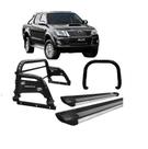 Kit Quebra Mato Estribo Personalizado Santo Antônio H3 Hilux Preto