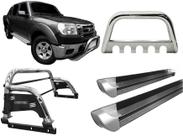 Kit Quebra Mato Estribo Personalizado Santo Antônio H3 Ranger 97/12 Cromado