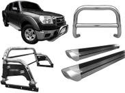 Kit Quebra Mato Estribo Personalizado Santo Antônio H3 Ranger 97/12 Cromado Kit Quebra Mato Estribo Personalizado Santo Antônio H3 Ranger 97/12 Cromado