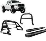 Kit Quebra Mato Estribo Plataforma Santo Antônio Dodge Ram Preto