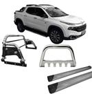 Kit Quebra Mato Estribo Plataforma Santo Antônio Fiat Toro Cromado