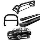 Kit Quebra Mato Estribo Plataforma Santo Antônio H2 Amarok CD Preto