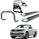 Kit Quebra Mato Estribo Prata/Santo Antônio H3/Amarok CS Cromado Kit Quebra Mato Estribo Prata/Santo Antônio H3/Amarok CS Cromado