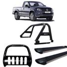Kit Quebra Mato Estribo Preto Brilhante/Santo Antônio Duplo/Amarok CS Preto